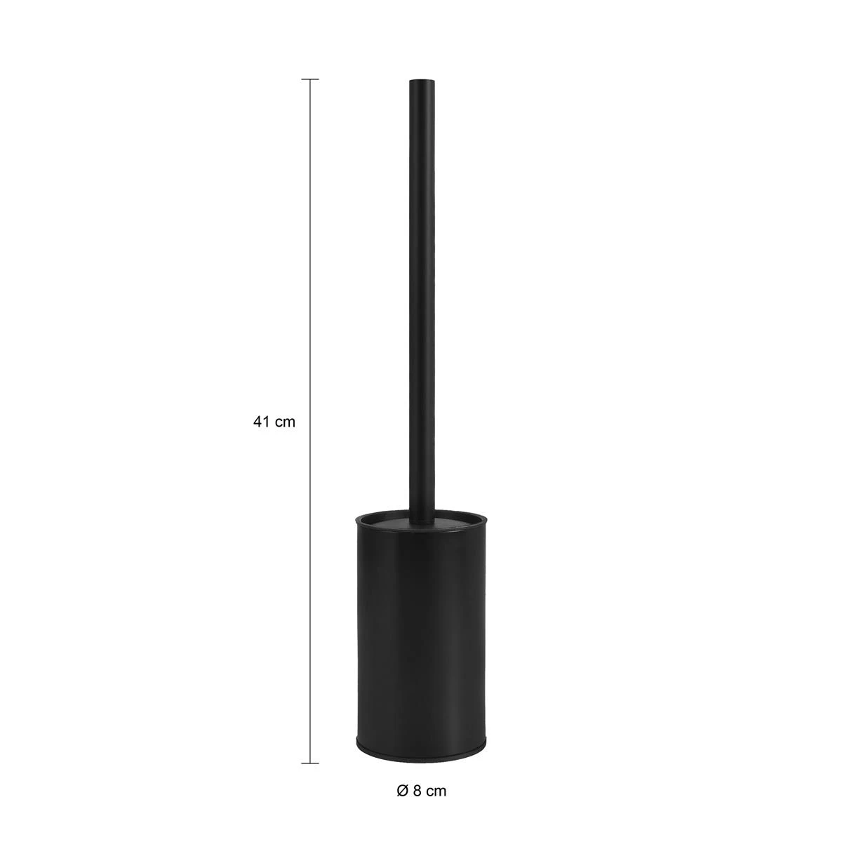 QUVIO Toiletborstelhouder Met Borstel - RVS + Plastic - Zwart - Afbeelding 3