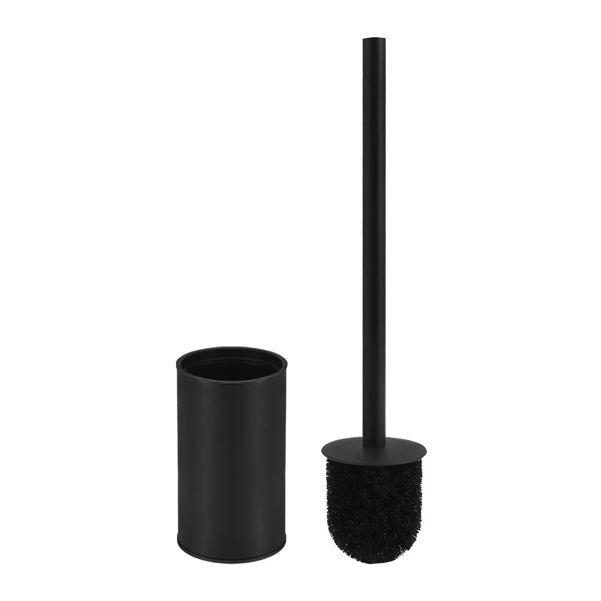 QUVIO Toiletborstelhouder Met Borstel - RVS + Plastic - Zwart - Afbeelding 4