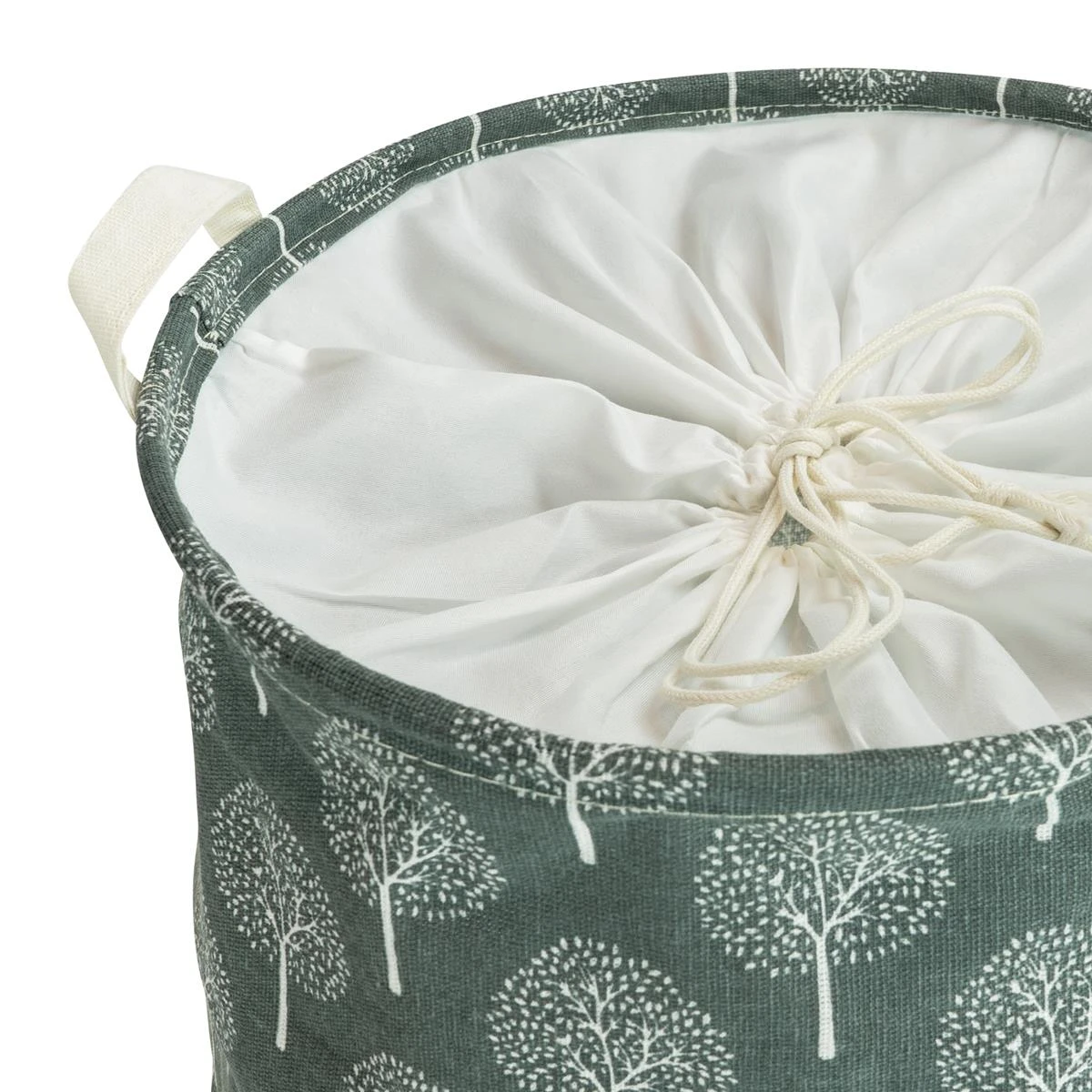 QUVIO Wasmand Rond Stof - Boom - Grijs - Afbeelding 2