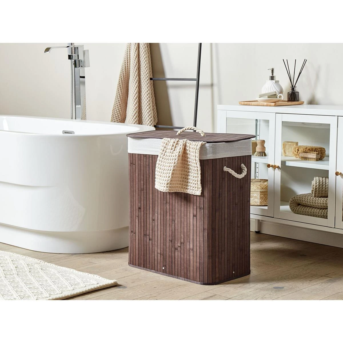 Beliani - KANDY - Mand - Donkere Houtkleur - Bamboehout - Afbeelding 2