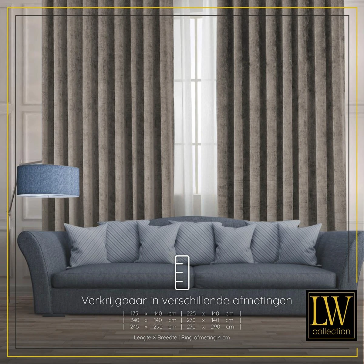 LW Collection Kant En Klaar Gordijnen Taupe 140x270cm - Afbeelding 6