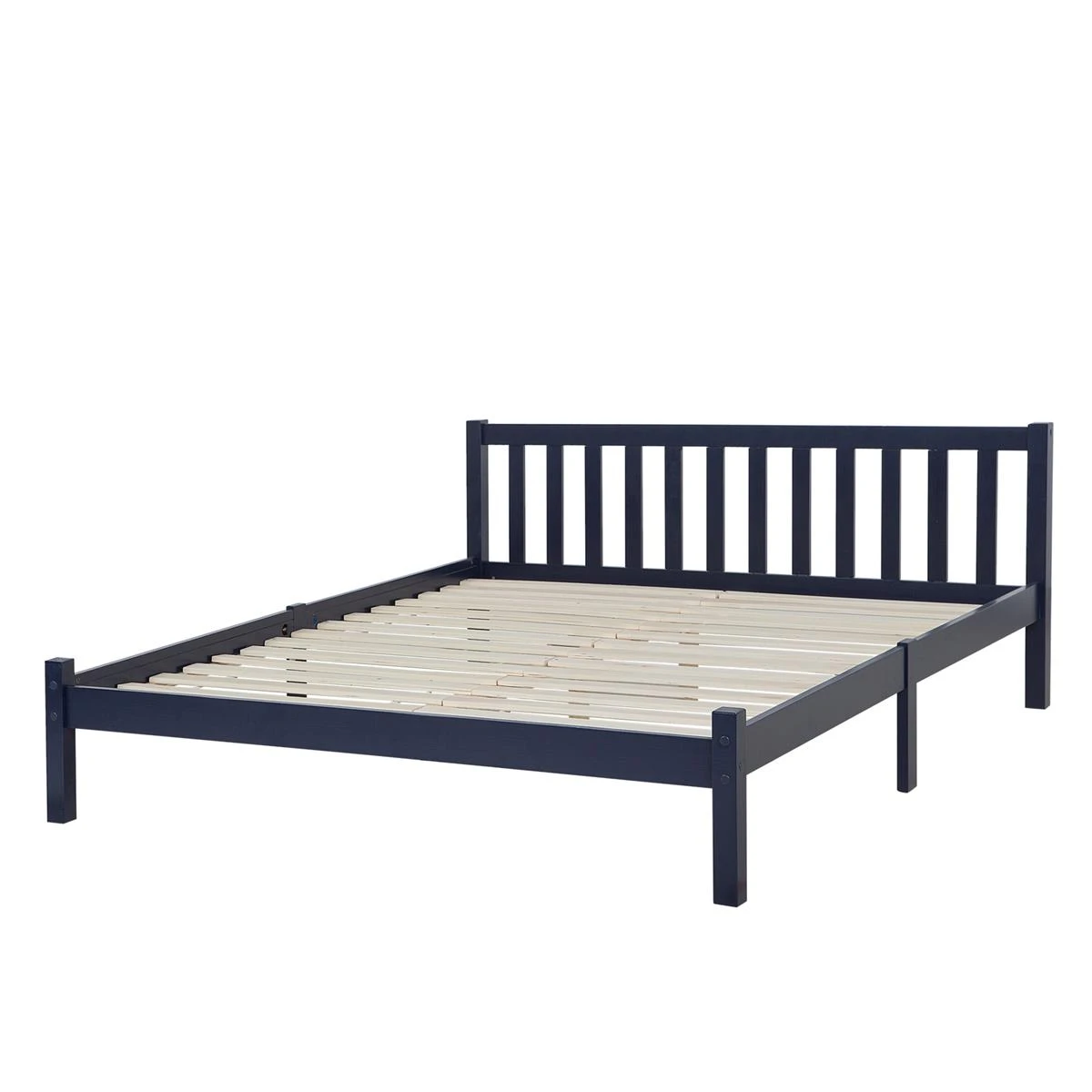 Beliani-FLORAC -Tweepersoonsbed-Blauw-140 X 200 Cm-Dennenhout - Afbeelding 3