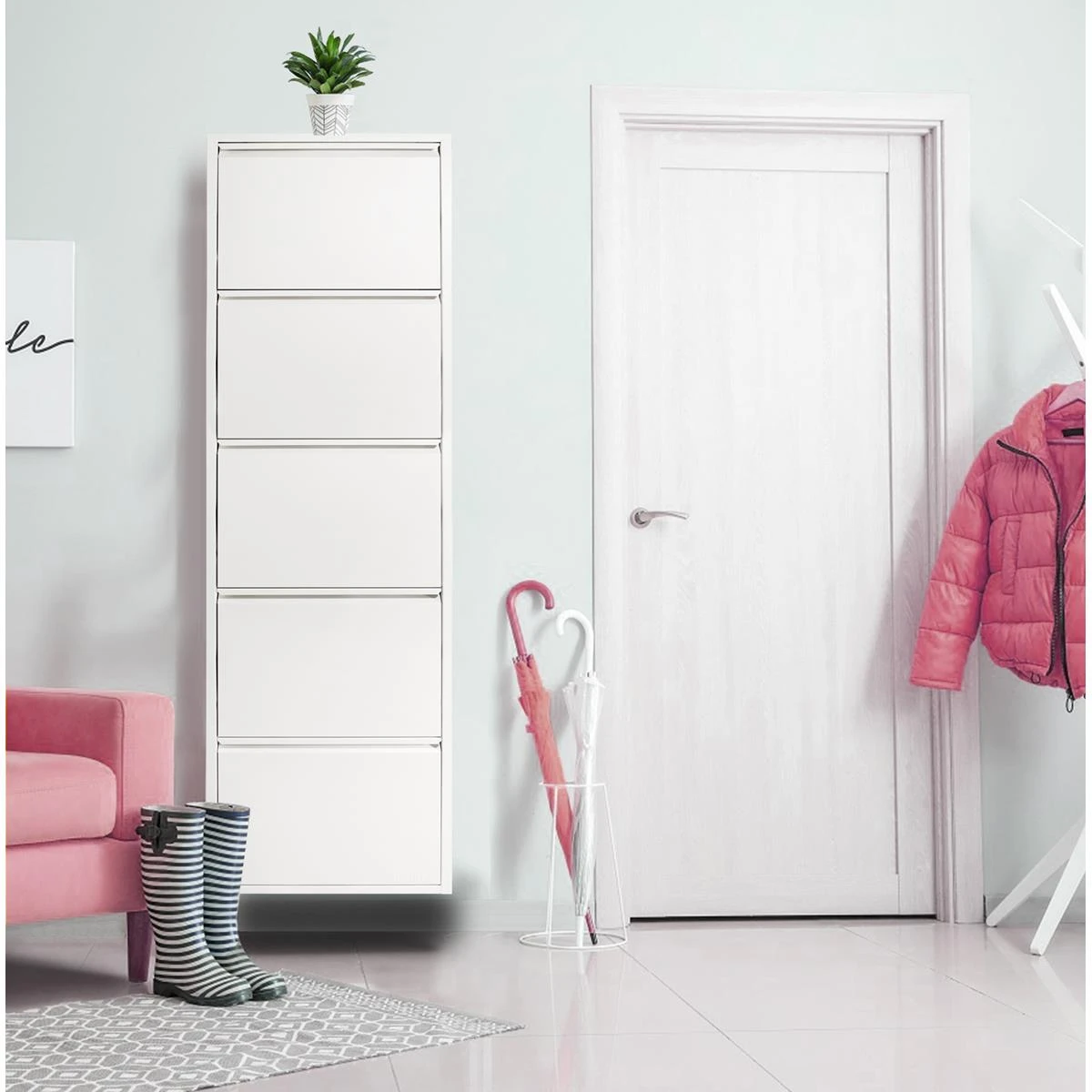 Gorillz Paw Fire - Schoenenrek β Schoenenkast Metaal - Wit - Afbeelding 3