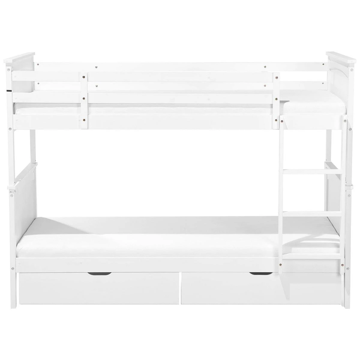 Beliani-ALBON-Stapelbed Met Opbergruimte-Wit-90 X 200 Cm-Dennenhout - Afbeelding 6