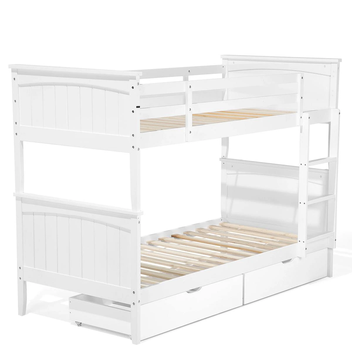 Beliani-ALBON-Stapelbed Met Opbergruimte-Wit-90 X 200 Cm-Dennenhout - Afbeelding 8