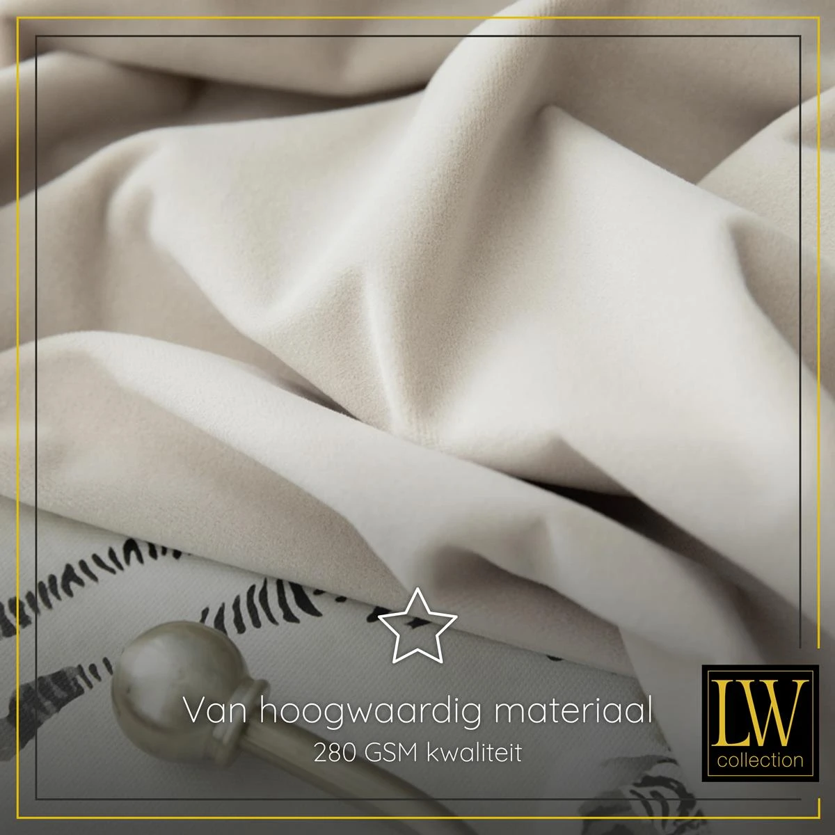 LW Collection Kant En Klaar Gordijnen Beige 290x245 - Afbeelding 4