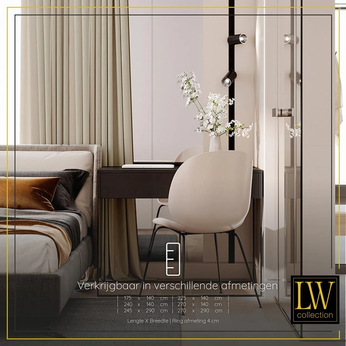 LW Collection Kant En Klaar Gordijnen Beige 290x245 - Afbeelding 5