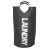 QUVIO Wasmand Met Handvaten - LAUNDRY - Antraciet