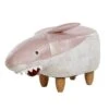 Beliani - SHARK - Hocker - Roze|Wit - Polyester