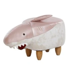Beliani - SHARK - Hocker - Roze|Wit - Polyester