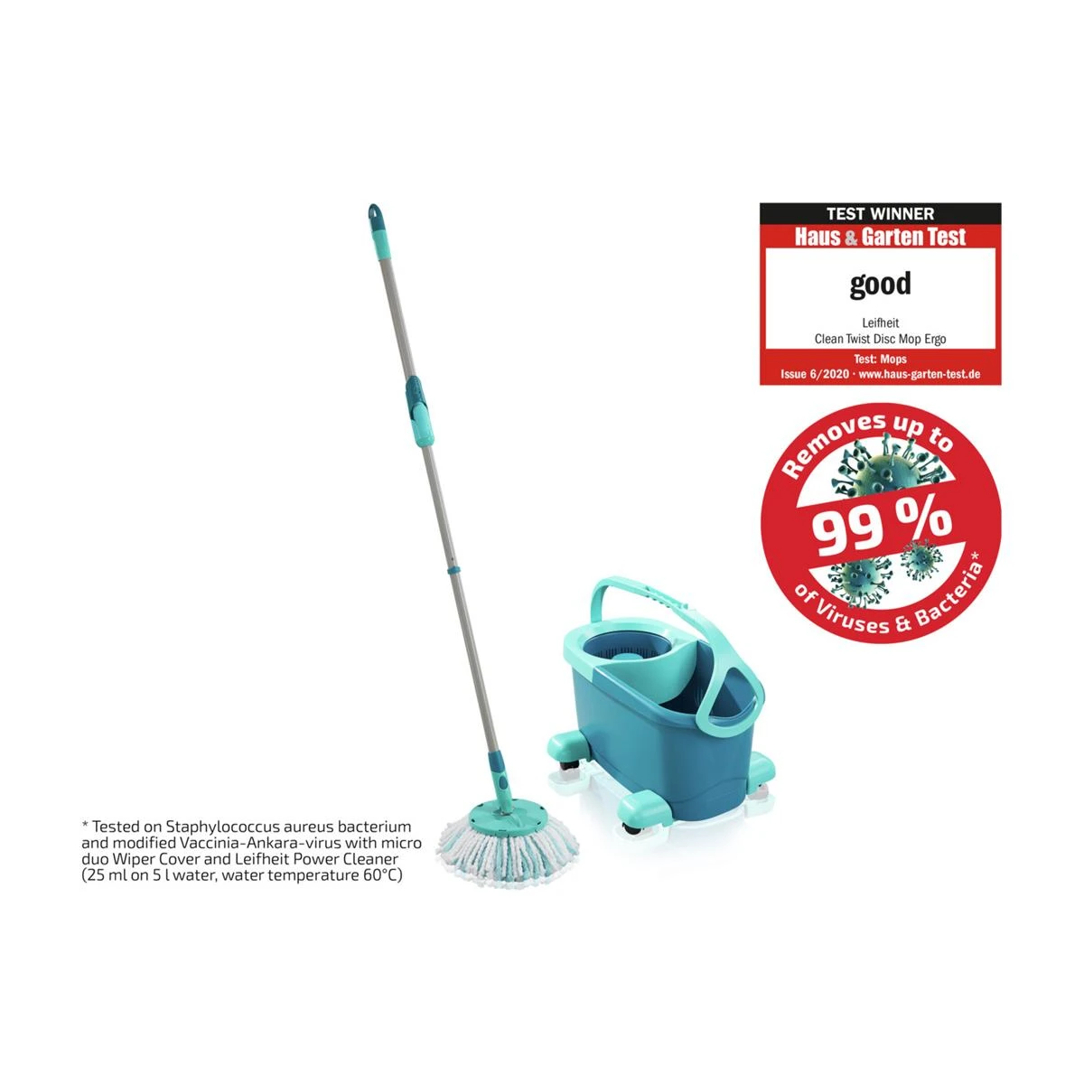 Leifheit Clean Twist Complete Dweilset Met Wieltjes - Afbeelding 9