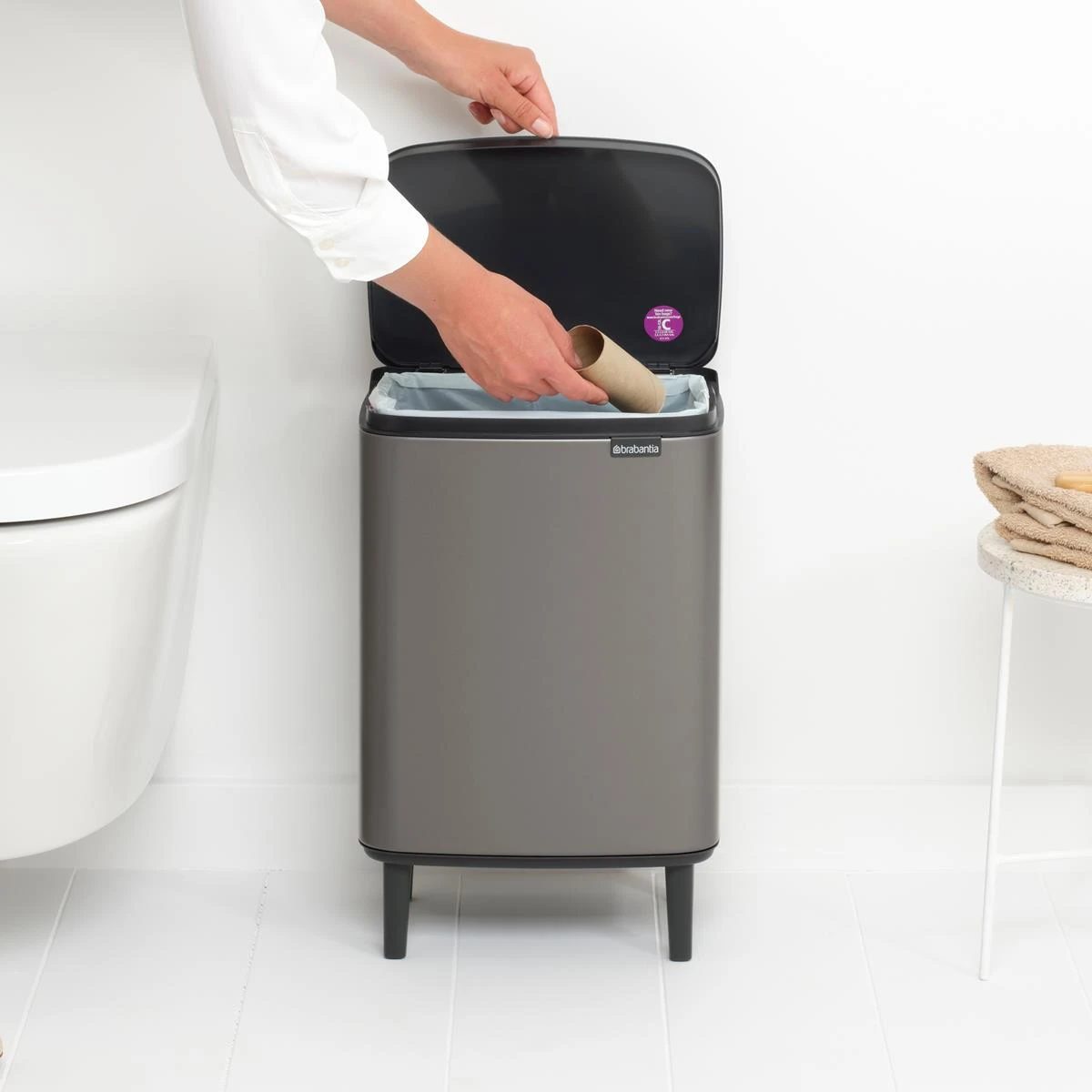 Brabantia Bo Hi Afvalemmer 12 L - Platinum - Afbeelding 5