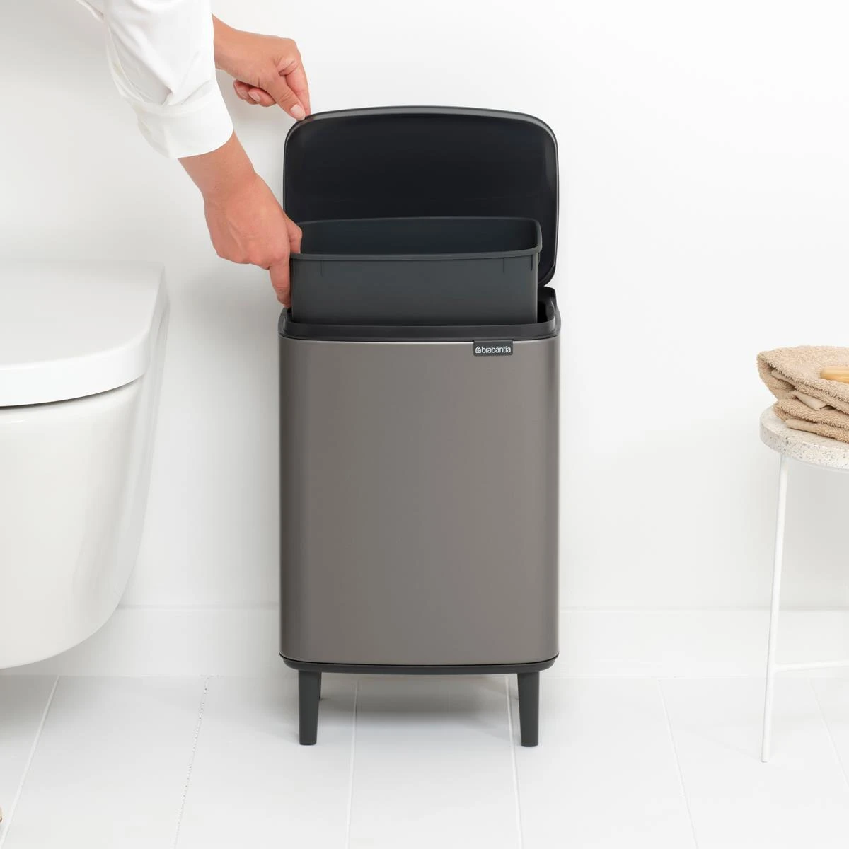 Brabantia Bo Hi Afvalemmer 12 L - Platinum - Afbeelding 6