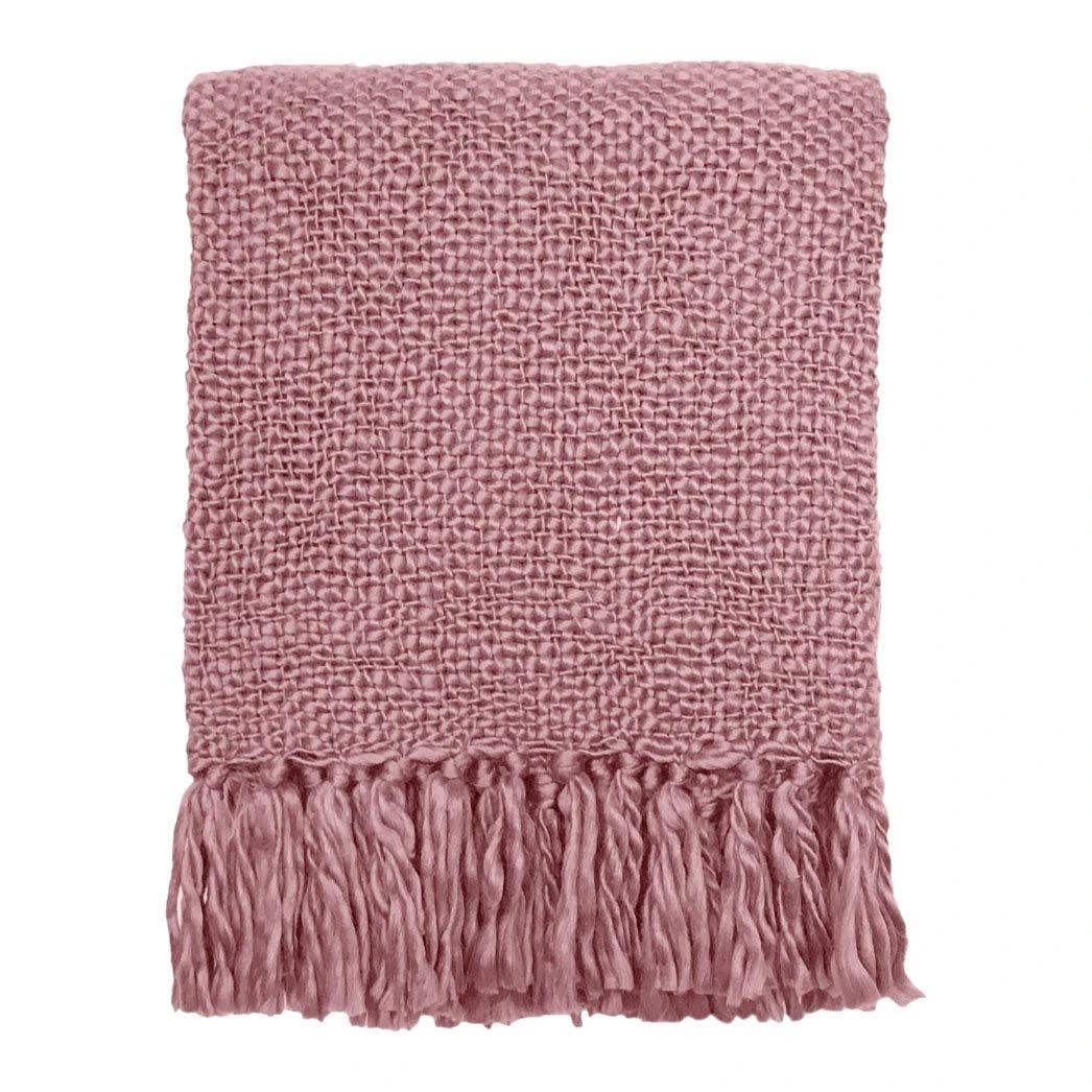 Malagoon Misty Pink Solid Plaid 125 X 150 Cm