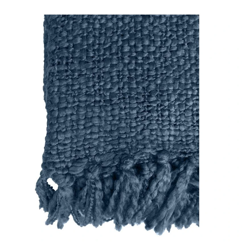 Malagoon Indigo Solid Plaid 125 X 150 Cm - Afbeelding 4