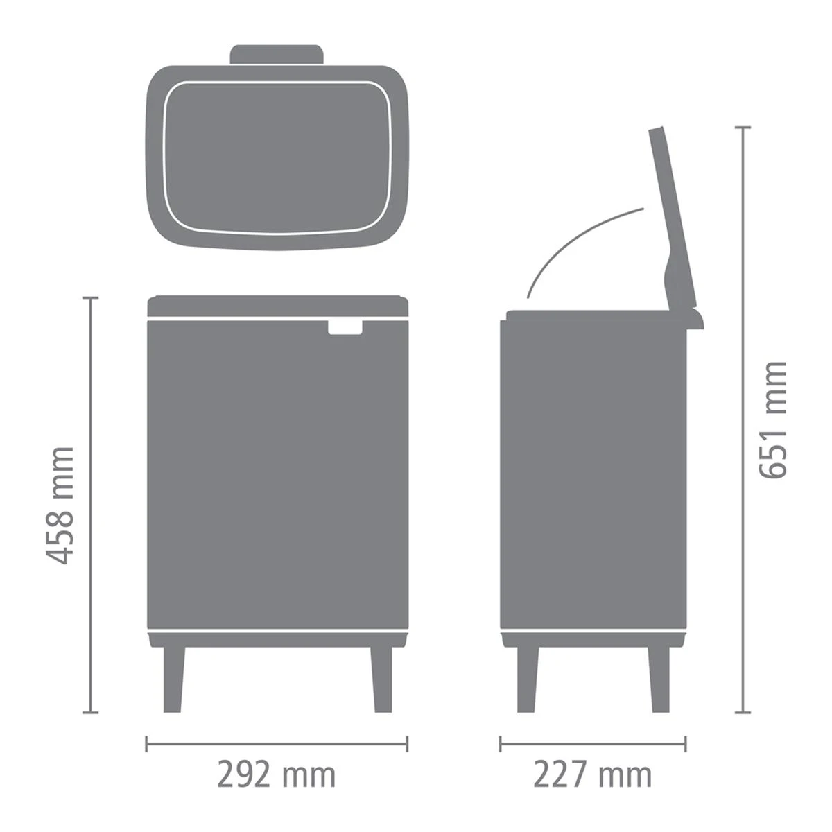 Brabantia Bo Hi Afvalemmer 12 L - Platinum - Afbeelding 15
