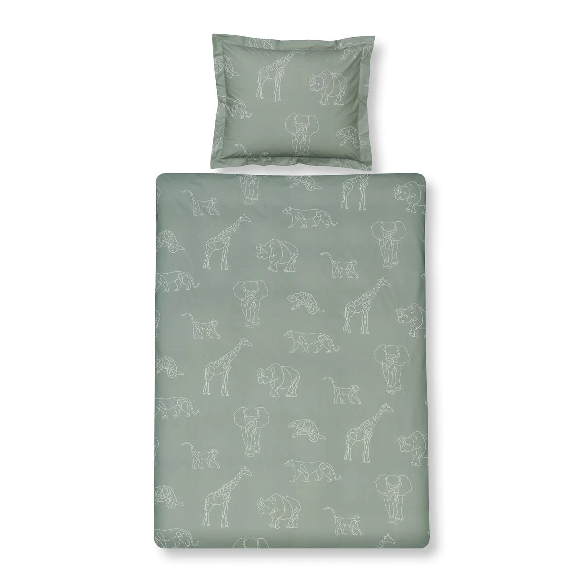 Vandyck Safari Kids Kinderdekbedovertrek 120 X 150 Cm - Vintage Green