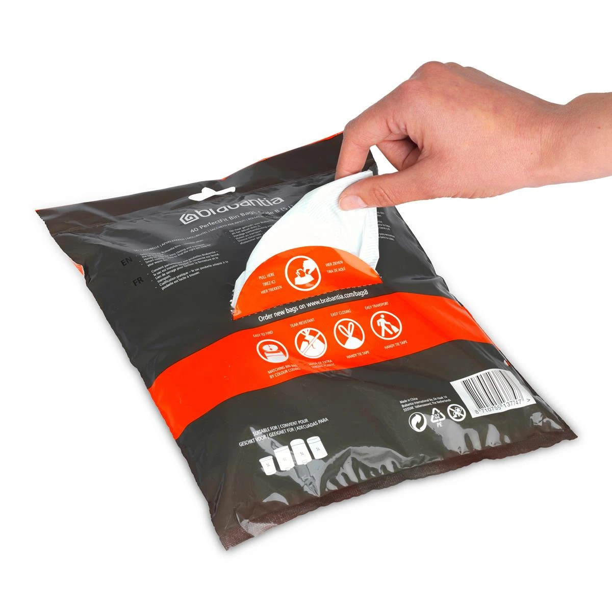 Brabantia PerfectFit Type B Afvalzakken 5 L - 40 Zakken - Afbeelding 6