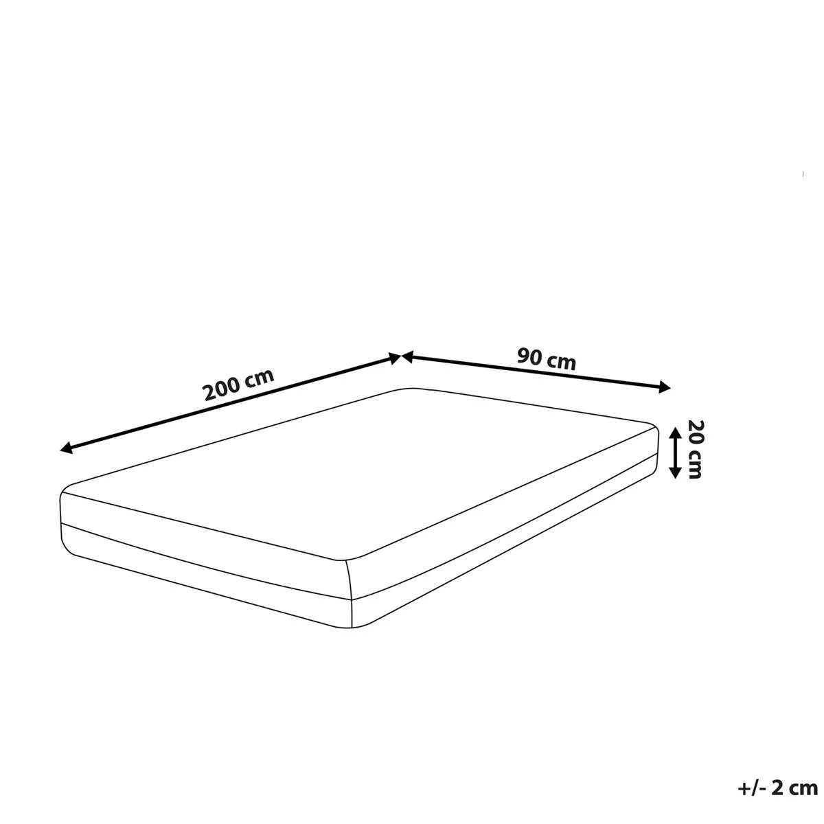 Beliani - GLEE - Traagschuimmatras - Grijs - 90 X 200 Cm - Polyester - Afbeelding 12