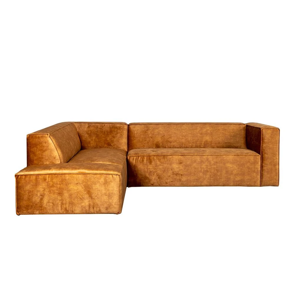 Bronx71 Velvet Hoekbank Memphis Okergeel Links - Afbeelding 6