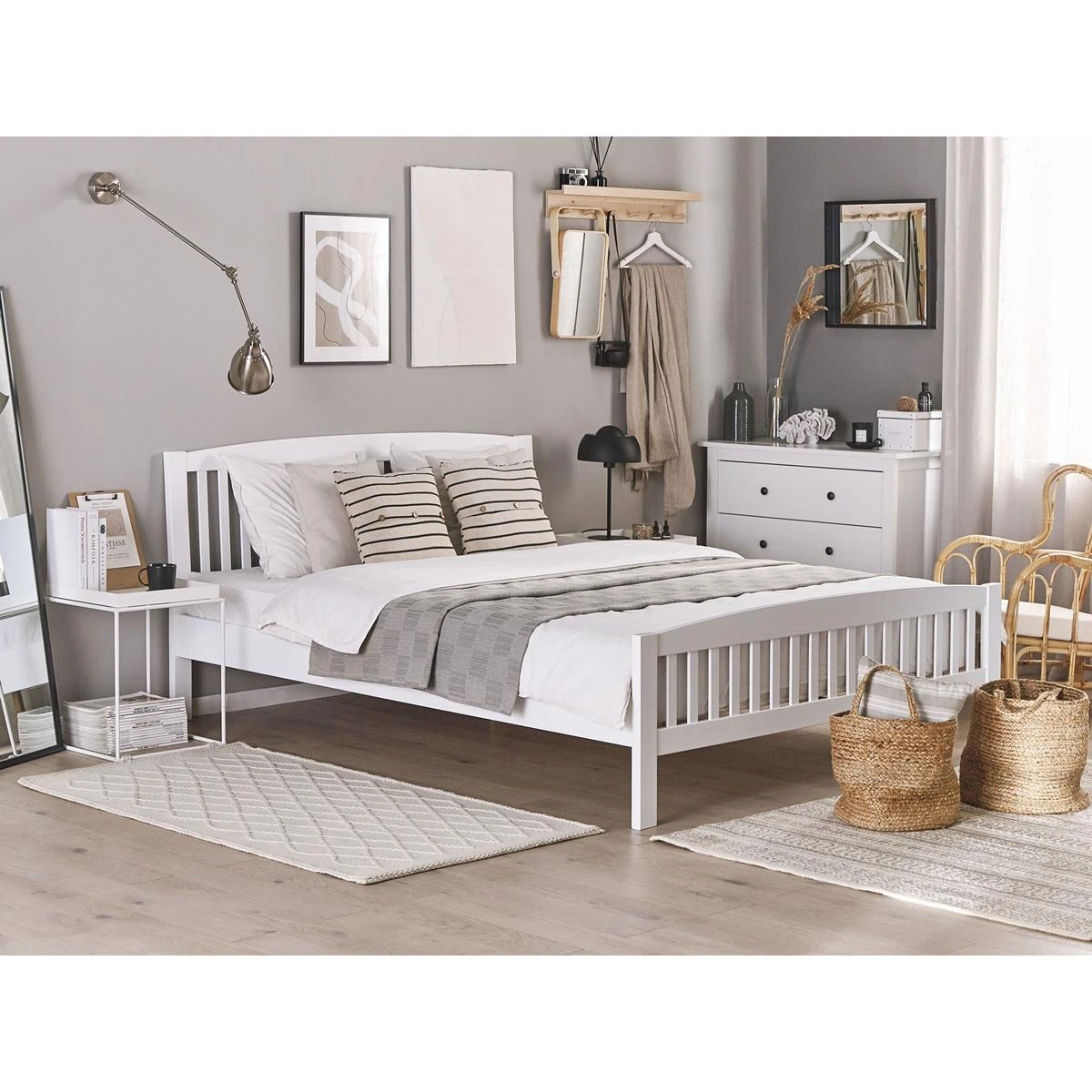 Beliani - CASTRES - Tweepersoonsbed - Wit - 180 X 200 Cm - Dennenhout - Afbeelding 2