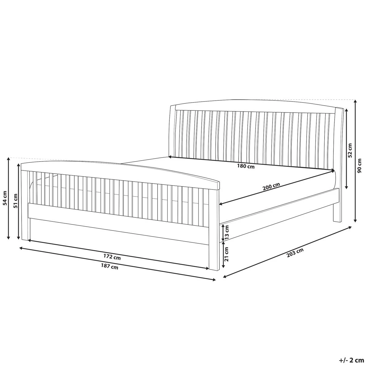 Beliani - CASTRES - Tweepersoonsbed - Wit - 180 X 200 Cm - Dennenhout - Afbeelding 12