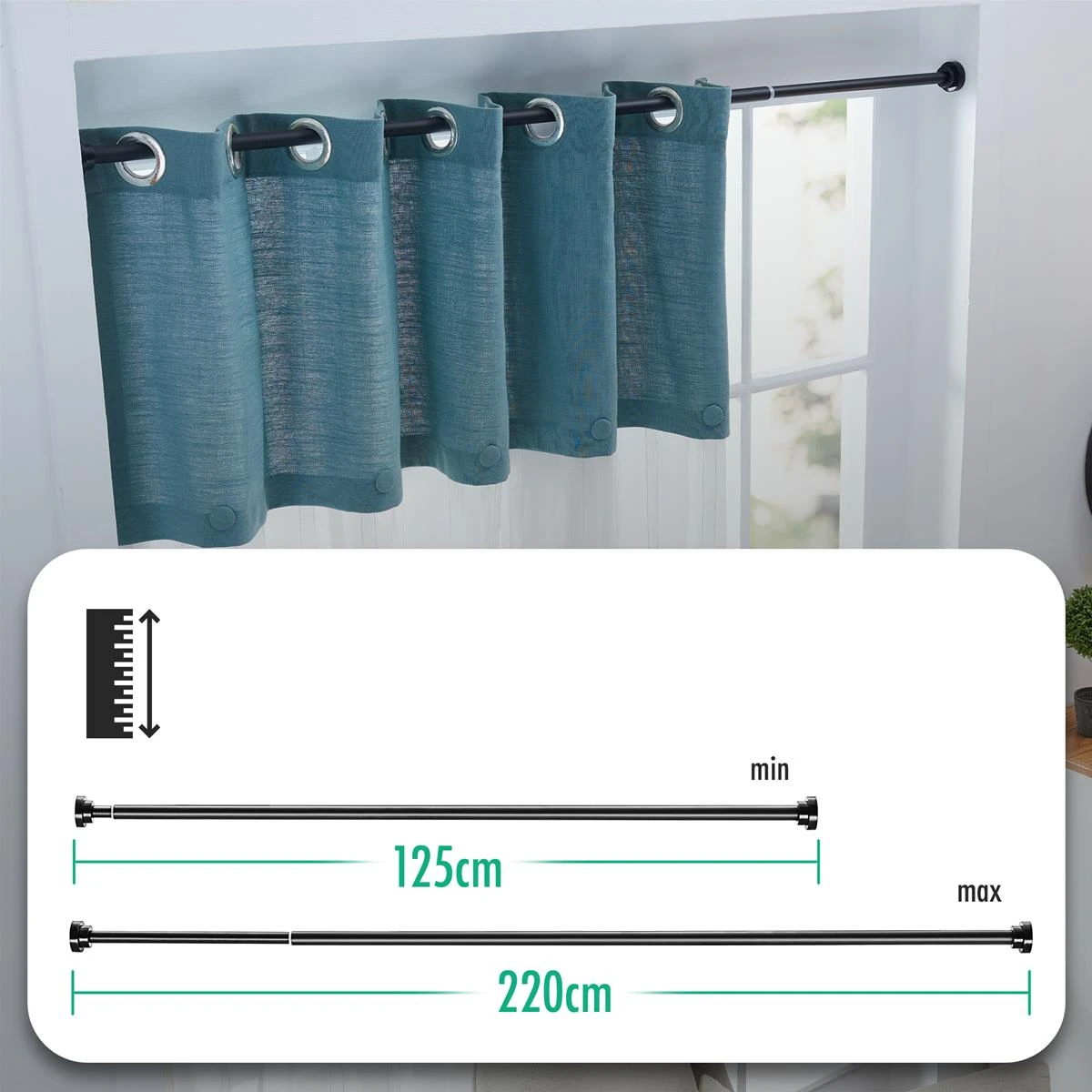 ACAZA Gordijnroede Zwart - Afbeelding 3