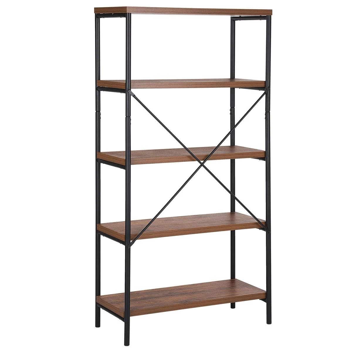 Beliani - BRISBANE L - Boekenkast - Donkere Houtkleur - MDF - Afbeelding 5