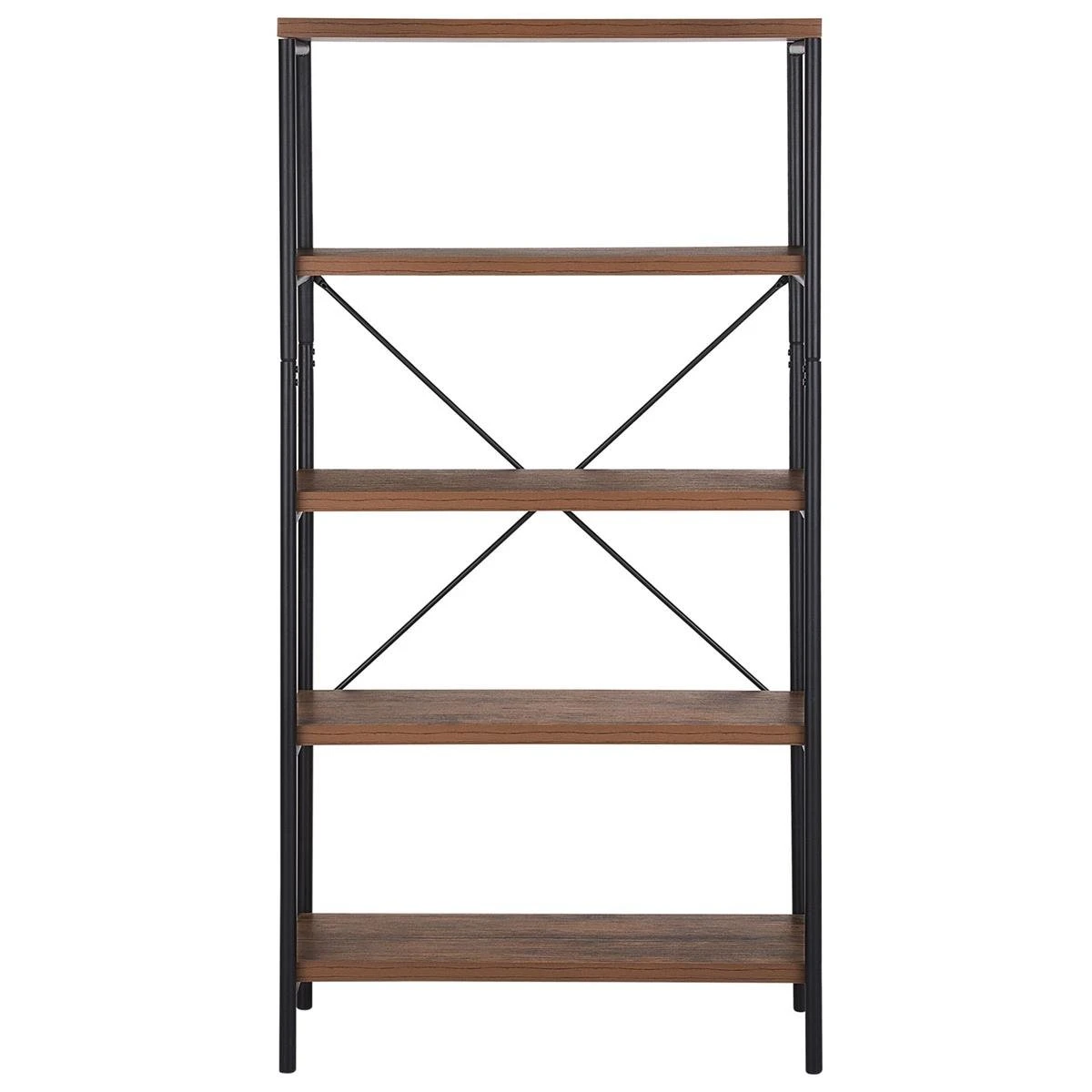 Beliani - BRISBANE L - Boekenkast - Donkere Houtkleur - MDF - Afbeelding 6
