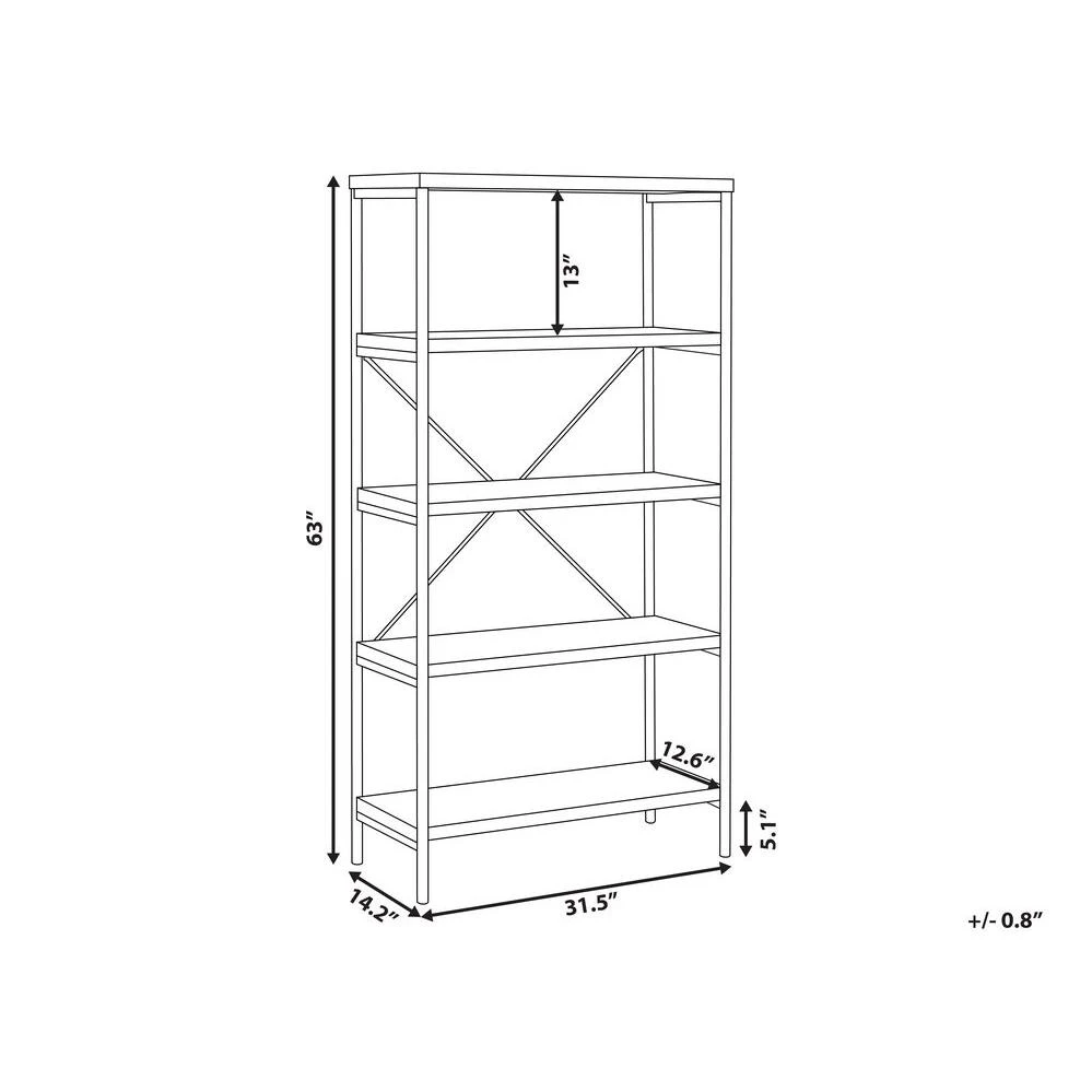 Beliani - BRISBANE L - Boekenkast - Donkere Houtkleur - MDF - Afbeelding 9