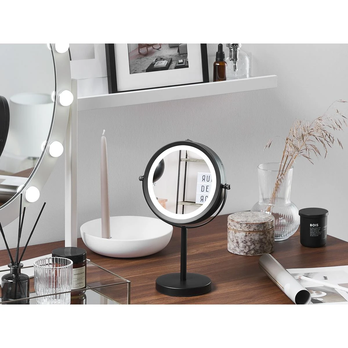 Beliani - TUCHAN - Make-up Spiegel - Zwart - IJzer - Afbeelding 2