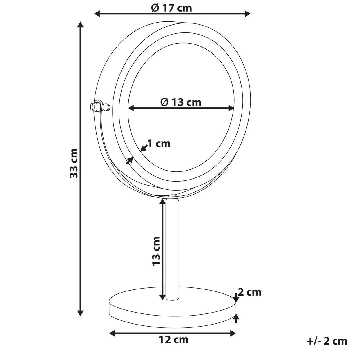 Beliani - TUCHAN - Make-up Spiegel - Zwart - IJzer - Afbeelding 10