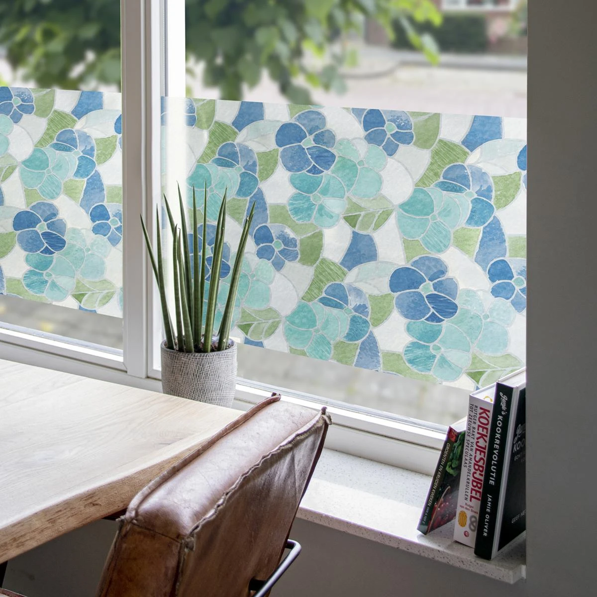 D-c-fix | Zelfklevende Raamfolie - Lisboa Blauw - 200x45 Cm - Afbeelding 4