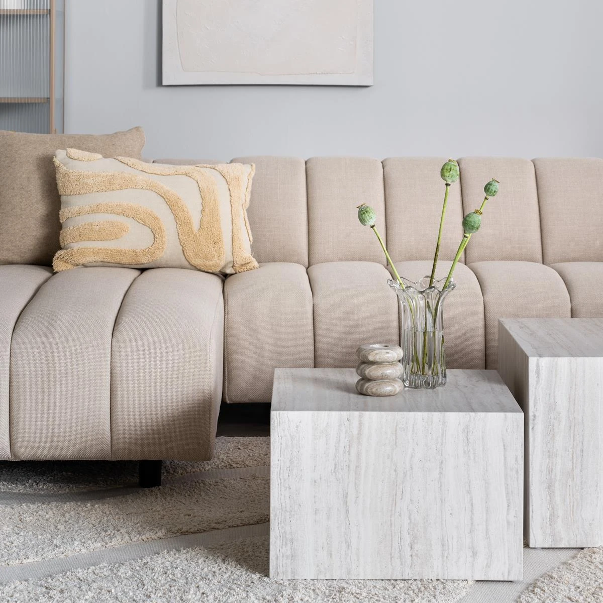 By FonQ Cloud Chaise Longue Bank Links - Beige - Afbeelding 8