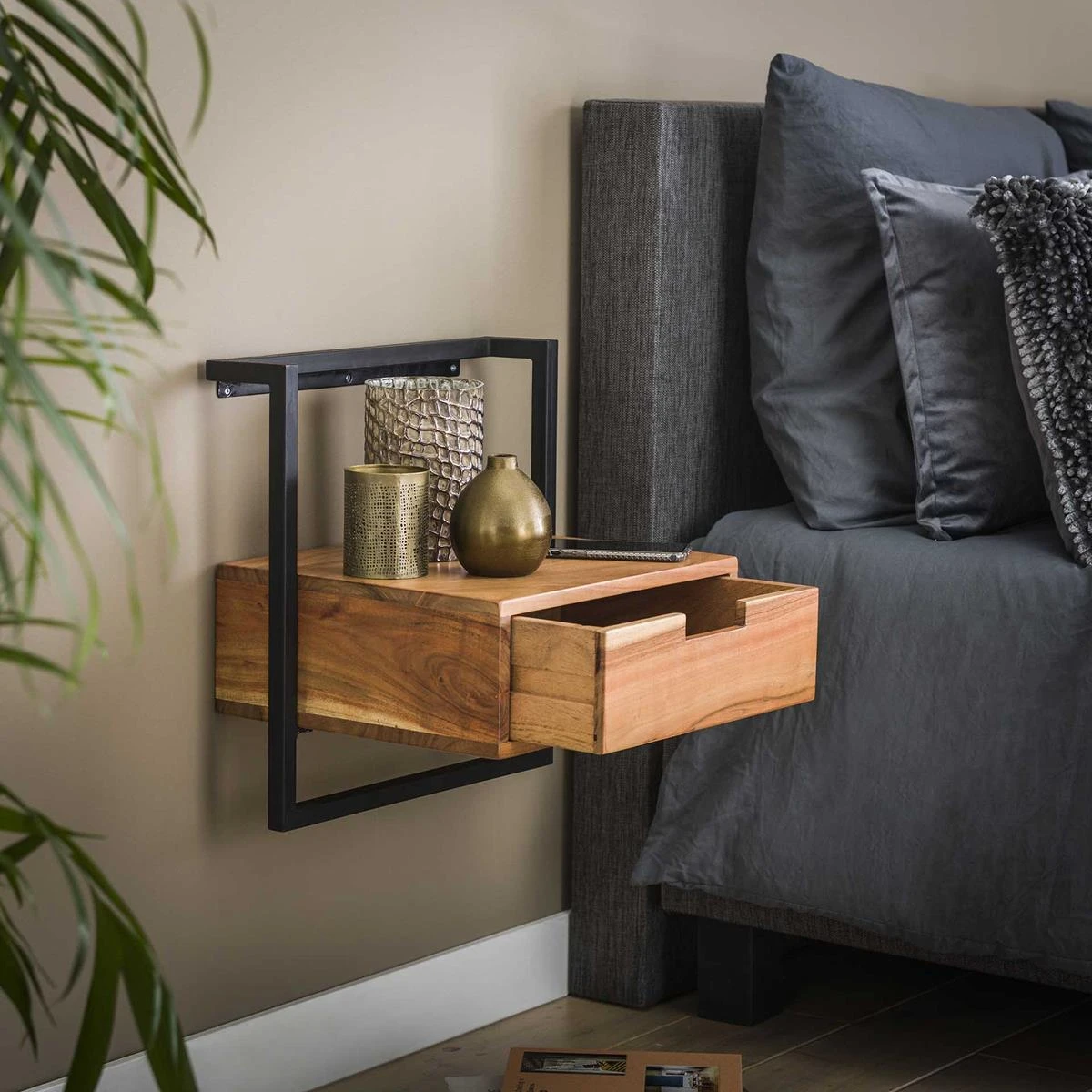 Hoyz - Hangend Nachtkastje - 1 Lade - Air Solid - Bruin - Afbeelding 3