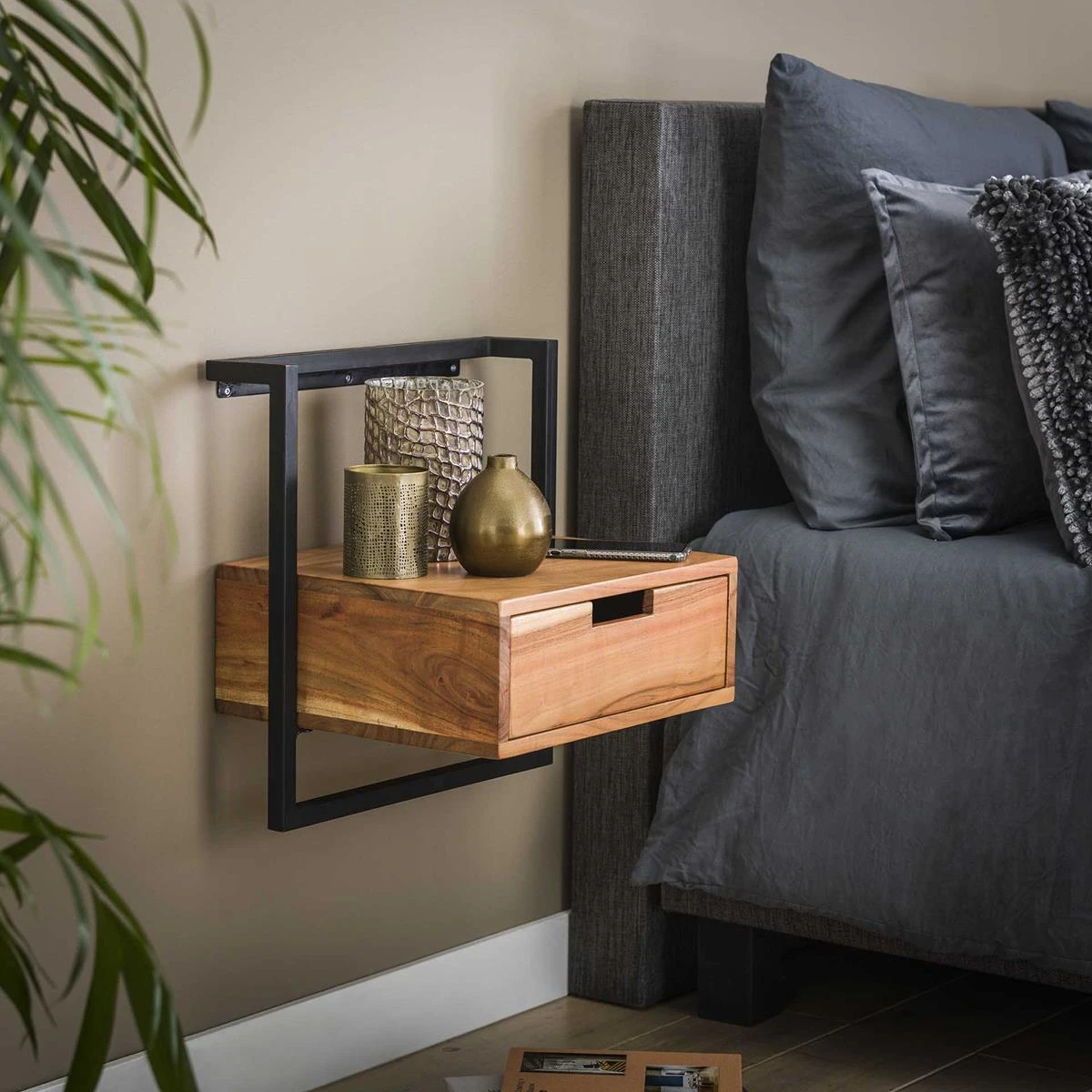 Hoyz - Hangend Nachtkastje - 1 Lade - Air Solid - Bruin - Afbeelding 2