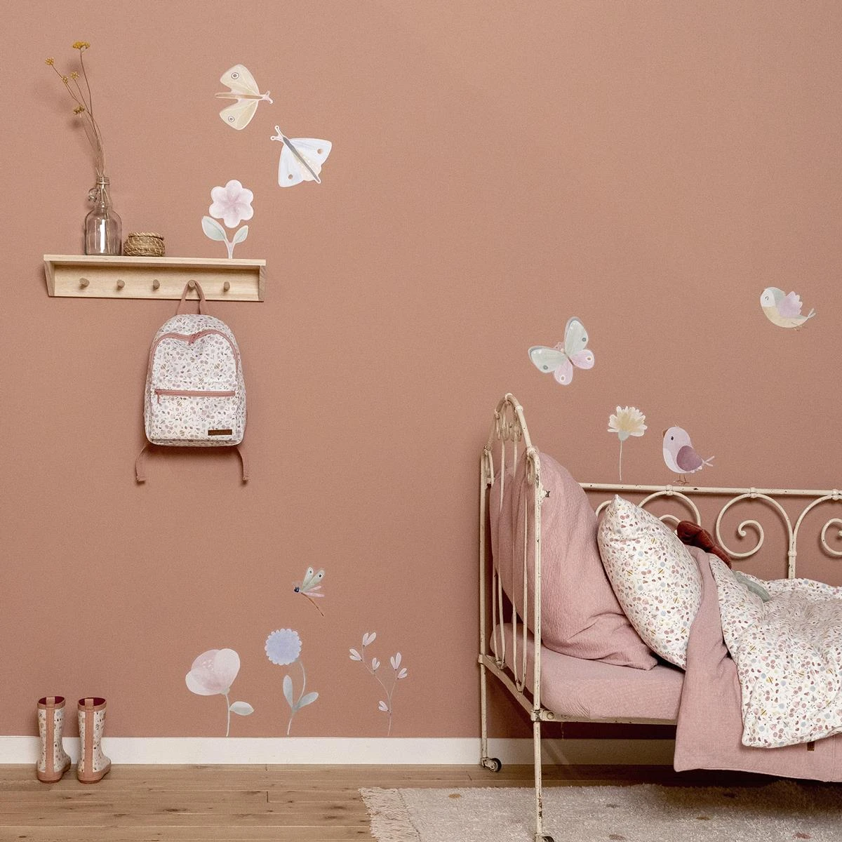 Little Dutch | Luxe Muurstickers - Flowers & Butterflies - 2x 42x30cm - Afbeelding 5