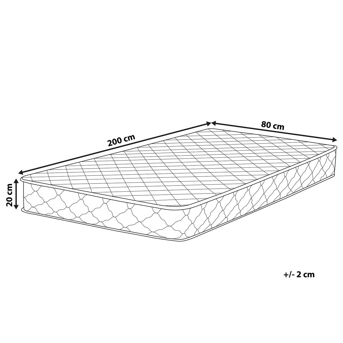 Beliani - DUO - Pocketveringmatras - Wit - 80 X 200 Cm - Polyester - Afbeelding 4