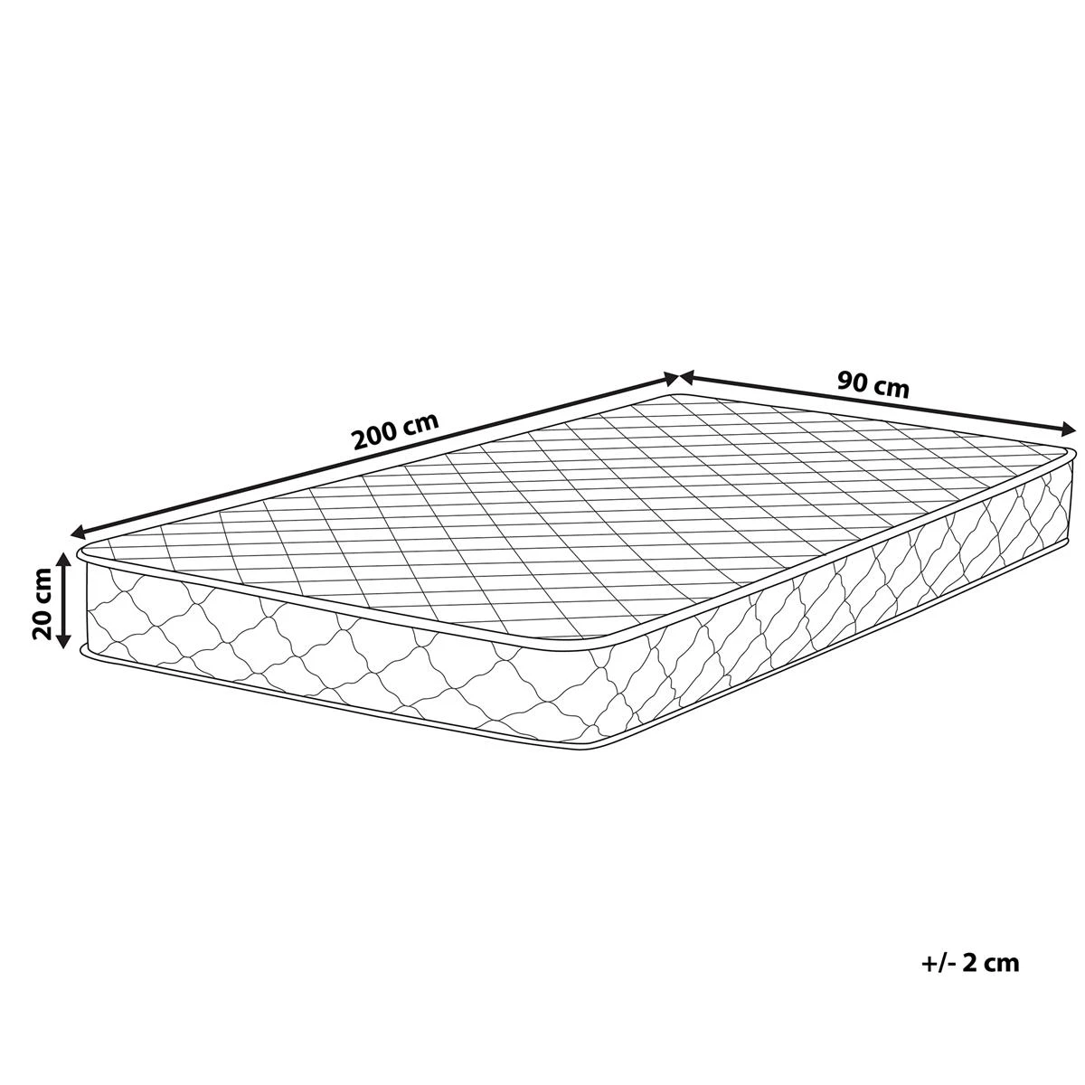 Beliani - DUO - Pocketveringmatras - Wit - 90 X 200 Cm - Polyester - Afbeelding 4