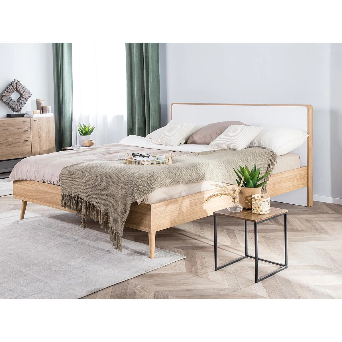 Beliani - SERRIS - Tweepersoonsbed - Wit - 140 X 200 Cm - Vezelplaat - Afbeelding 2