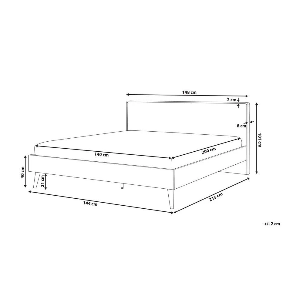 Beliani - SERRIS - Tweepersoonsbed - Wit - 140 X 200 Cm - Vezelplaat - Afbeelding 10