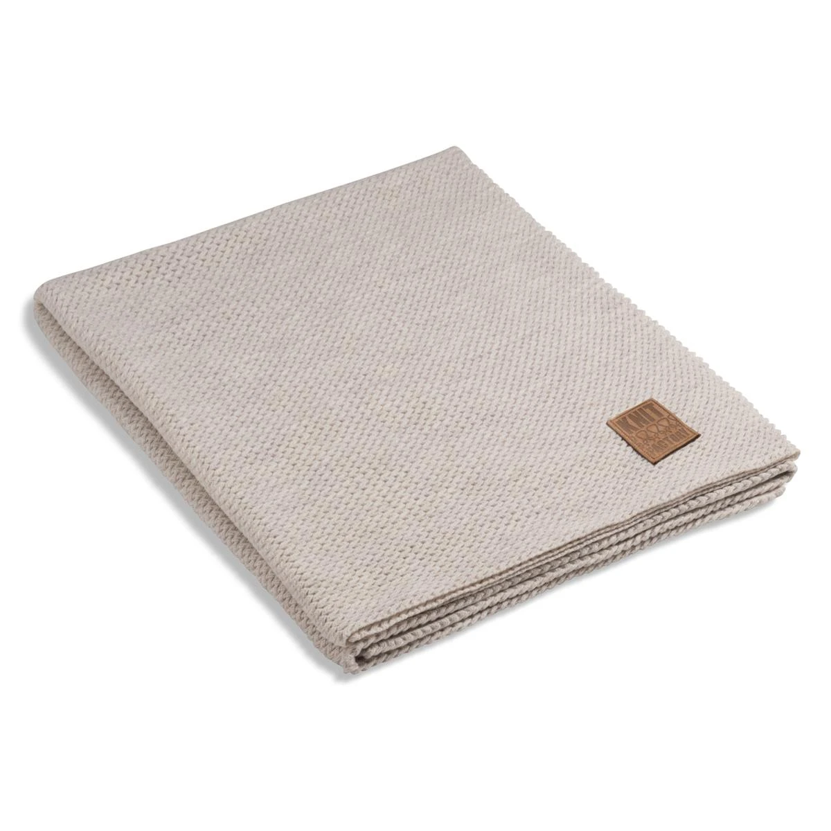 Knit Factory Maxx Gebreid Plaid - Woondeken - Beige - 160x130 Cm