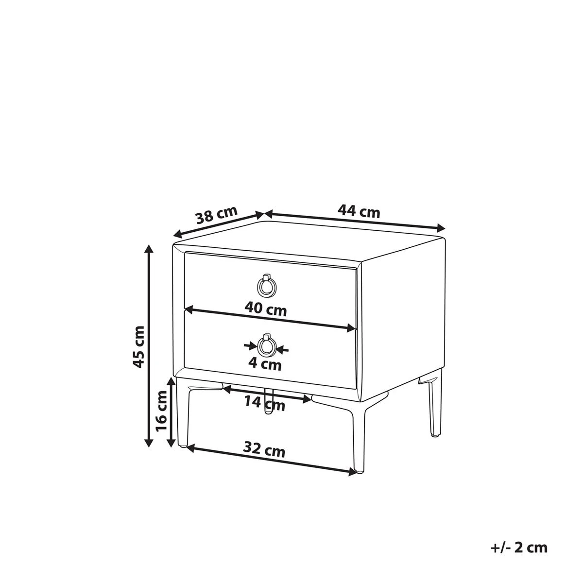 Beliani - SEZANNE - Nachtkastje - Blauw - Fluweel - Afbeelding 11