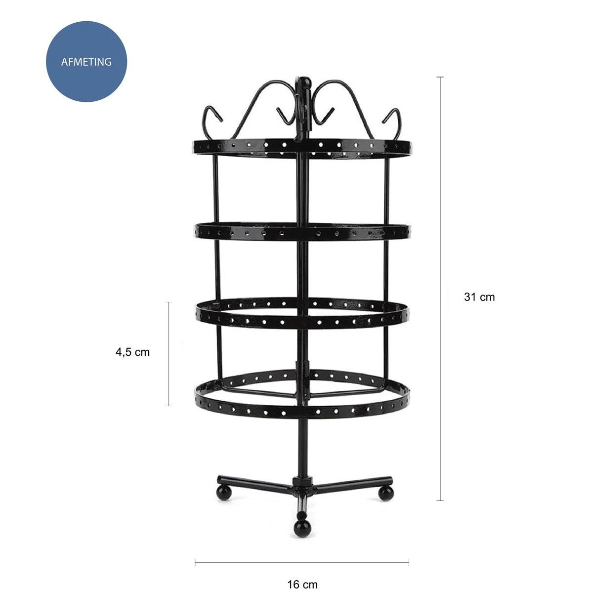 LYVION Oorbellenrekje Rond Zwart - Afbeelding 4