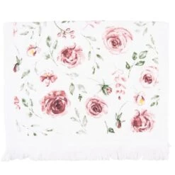 Clayre & Eef Gastendoekje 40x66 Cm Roze Wit Katoen Rozen Toilet