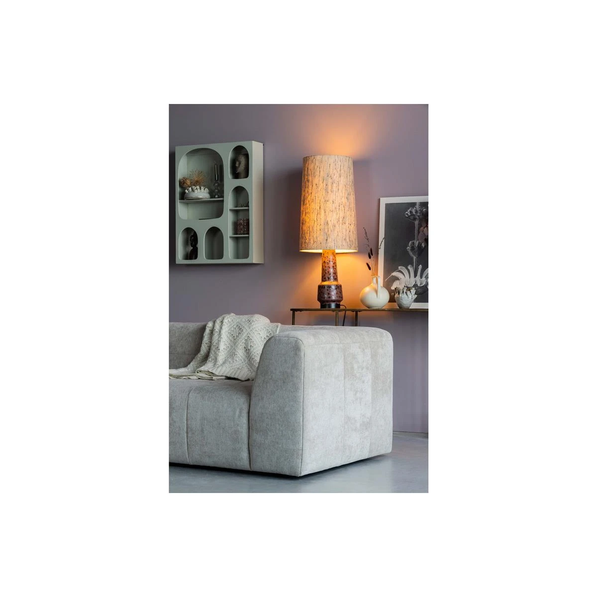 Basiclabel Grid 3-Zits Bank - Stof - Zand - 73x230x98 - Afbeelding 4