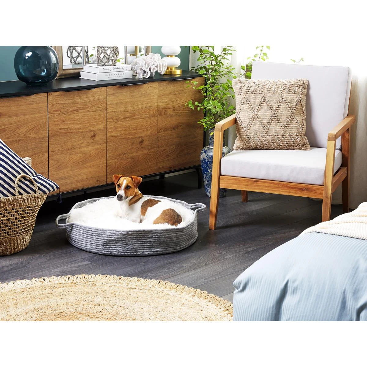 Beliani - DALAMAN - Dierenbed - Grijs - 70 Cm - Katoen - Afbeelding 2