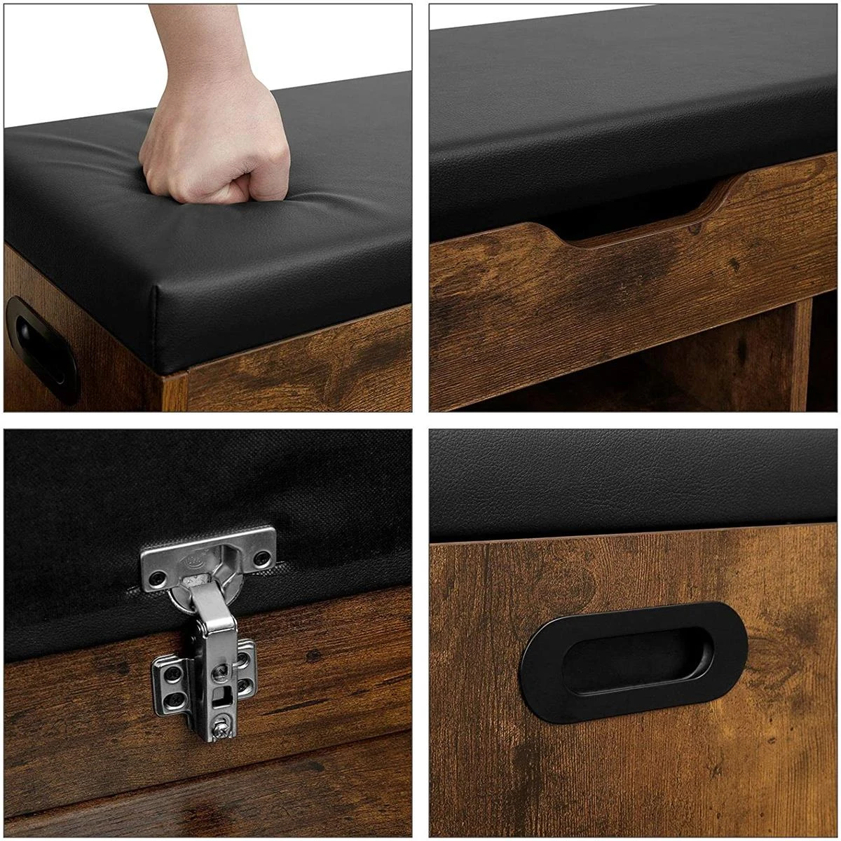 ACAZA Schoenenkast Vintage Bruin - Afbeelding 5