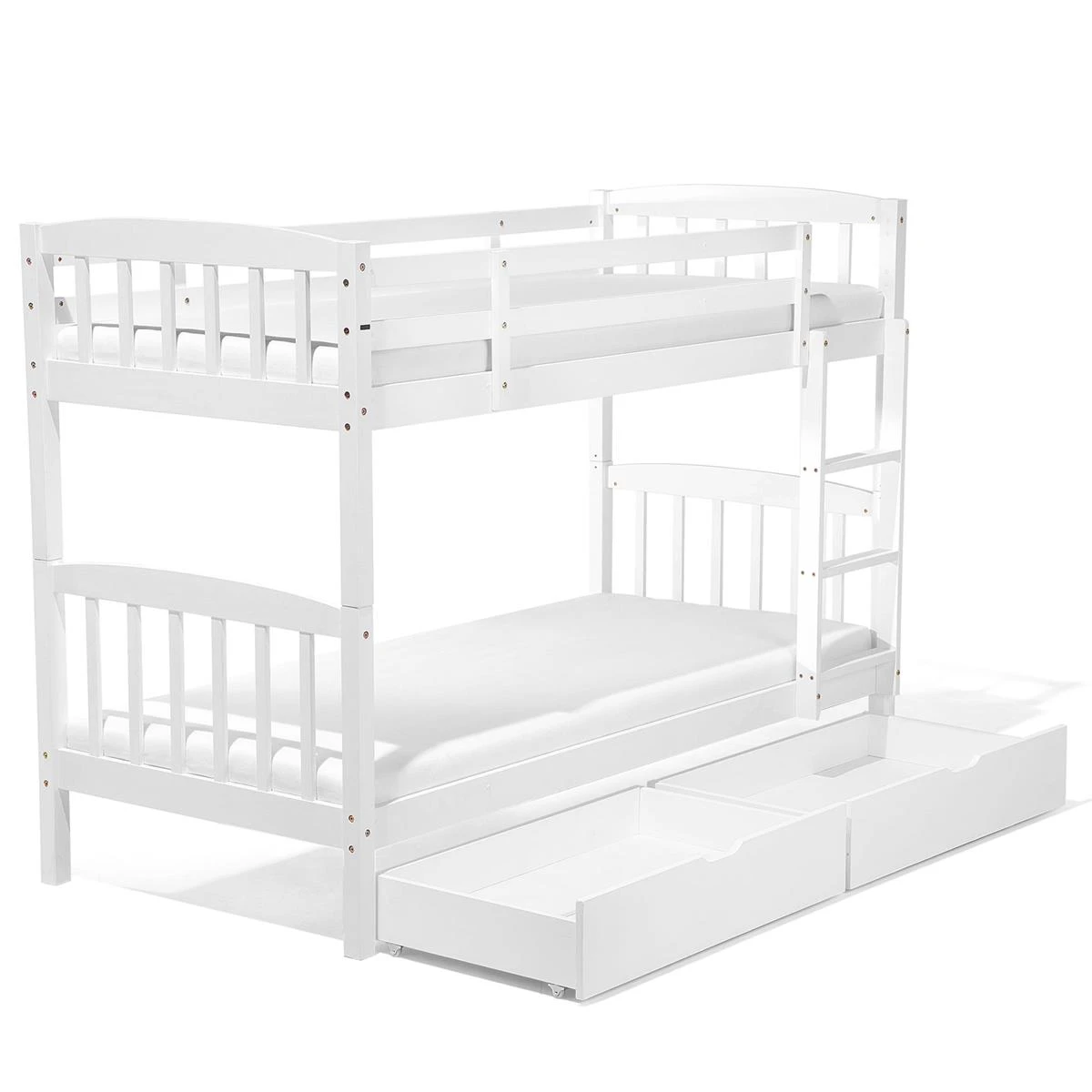 Beliani-REVIN -Stapelbed Met Opbergruimte-Wit-90 X 200 Cm-Dennenhout - Afbeelding 4