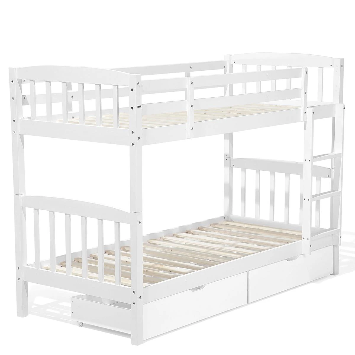 Beliani-REVIN -Stapelbed Met Opbergruimte-Wit-90 X 200 Cm-Dennenhout - Afbeelding 7